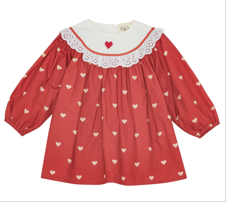 Ellen Dress Poppy Red/soft White