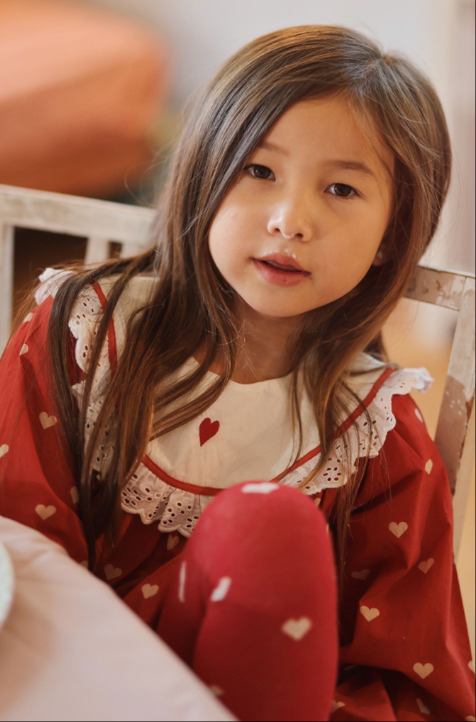 Ellen Dress Poppy Red/soft White 2